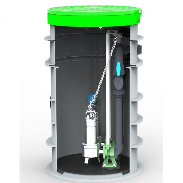 Prepumpna stanica Roto RoPump Փ800x1500 – 2x DAB FEKA VS 1000 s vodilicama - slika 1
