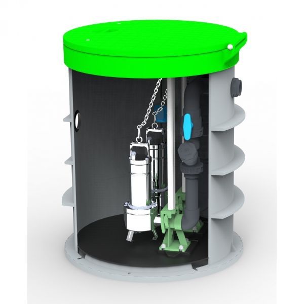 Prepumpna stanica Roto RoPump Փ800x1000 – 2x DAB FEKA VS 1000 s vodilicama - slika 1