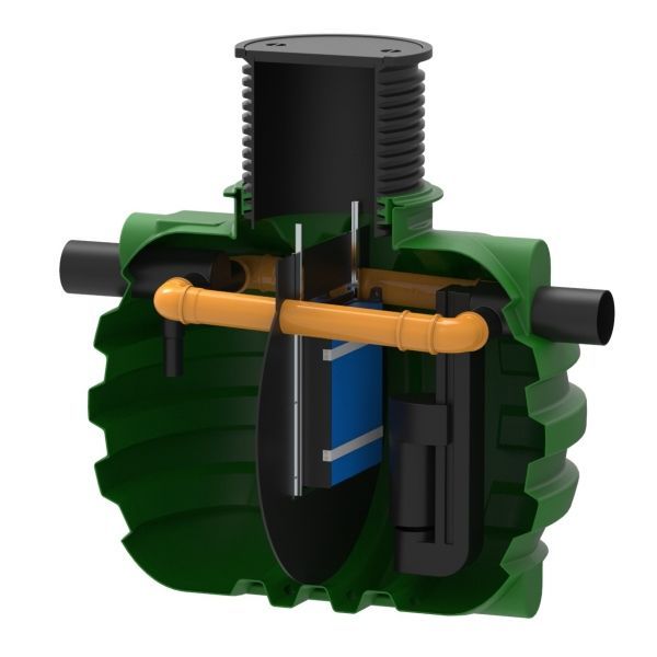 Separator ulja Roto NS 30/3 BP RoSep 2200 L (Klasa I) sa obilaznim vodom 10% - za ukopavanje u zemlju - slika 1