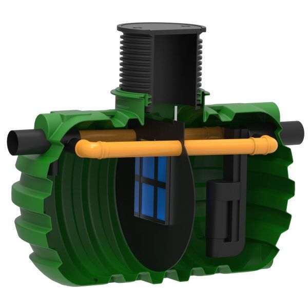 Separator ulja Roto NS 30/6 BP RoSep 3000 L (Klasa I) sa obilaznim vodom 20% - za ukopavanje u zemlju - slika 1